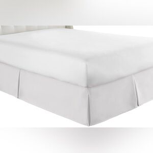 ZEN Bamboo Ultra Soft Bed Skirt. 15” Drop. White. King size.